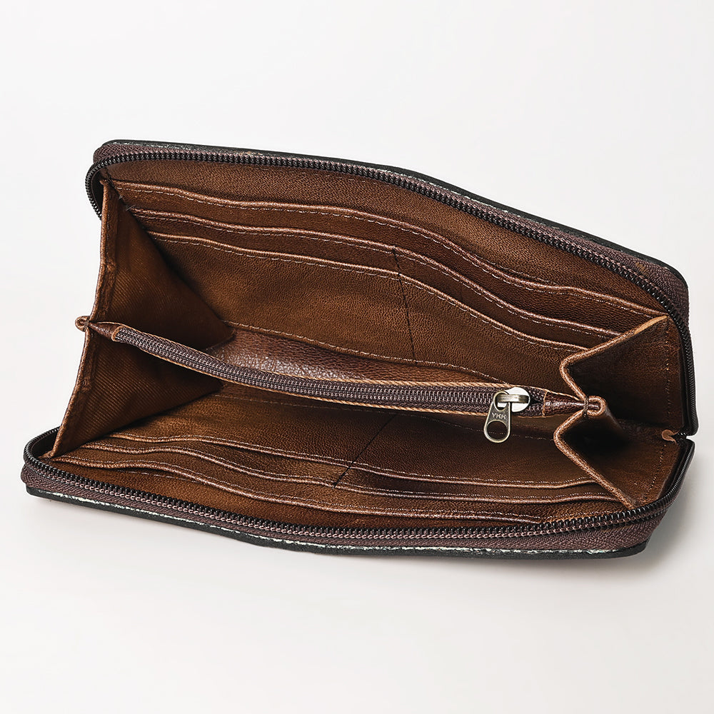 OHLAY WALLET Hand Tooled Embossed Genuine Leather women bag western handbag purse