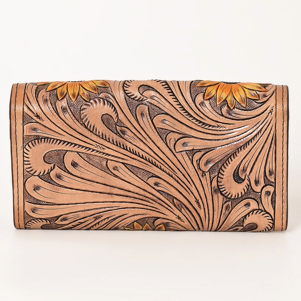 OHLAY WALLET Hand Tooled Genuine Leather women bag western handbag purse