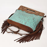 Ohlay Bags OHG167 Clutch Hand Tooled Embossed Genuine Leather Women Bag Western Handbag Purse
