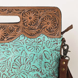 Ohlay Bags OHG167 Clutch Hand Tooled Embossed Genuine Leather Women Bag Western Handbag Purse