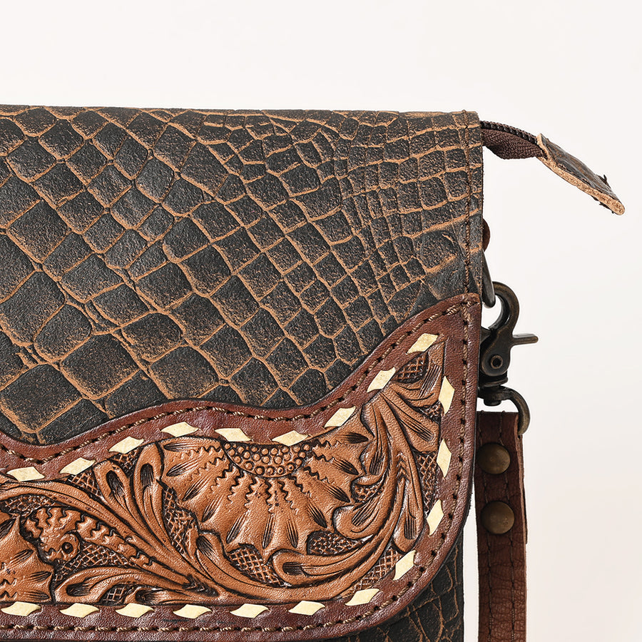 Ohlay Bags OHG173 Clutch Hand Tooled Genuine Leather Women Bag Western Handbag Purse