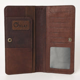OHLAY WALLET Hand Tooled Genuine Leather women bag western handbag purse