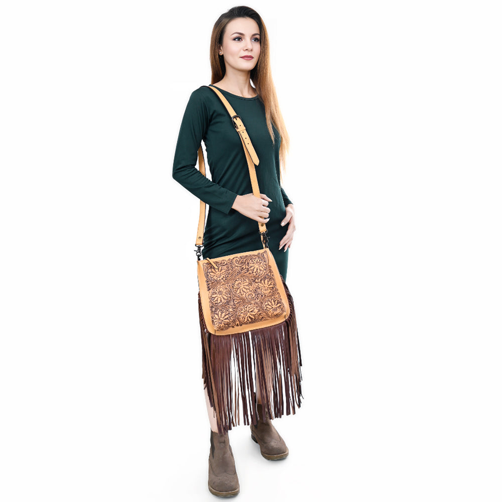 American Darling Messenger Hand Tooled Genuine Leather Western Women Bag Handbag Purse | Travel Bags College Casual