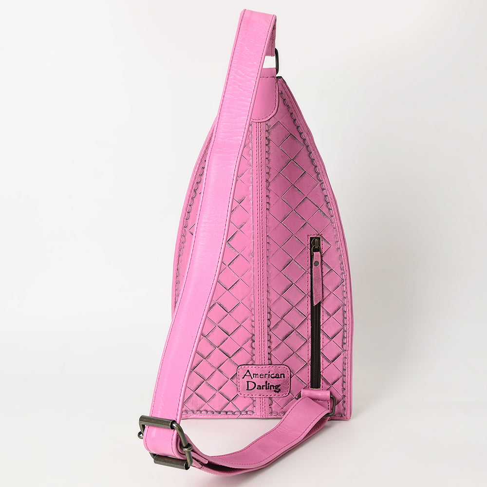 American Darling Sling Hand Tooled Genuine Leather Women Bag Western Handbag Purse