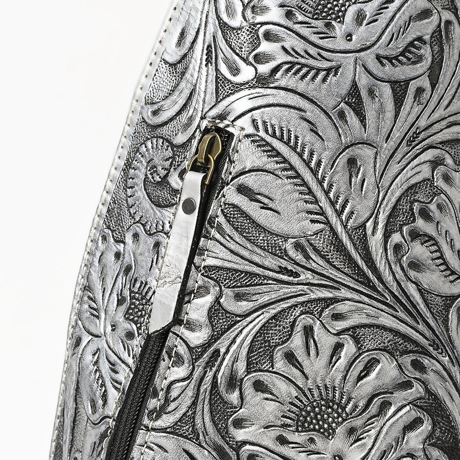American Darling Hand-Tooled Western Leather Sling Bag – Genuine Leather Floral Carved Sling Crossbody with Adjustable Strap