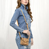 American Darling Wallet Hand Tooled Genuine Leather Women Bag Western Handbag Purse