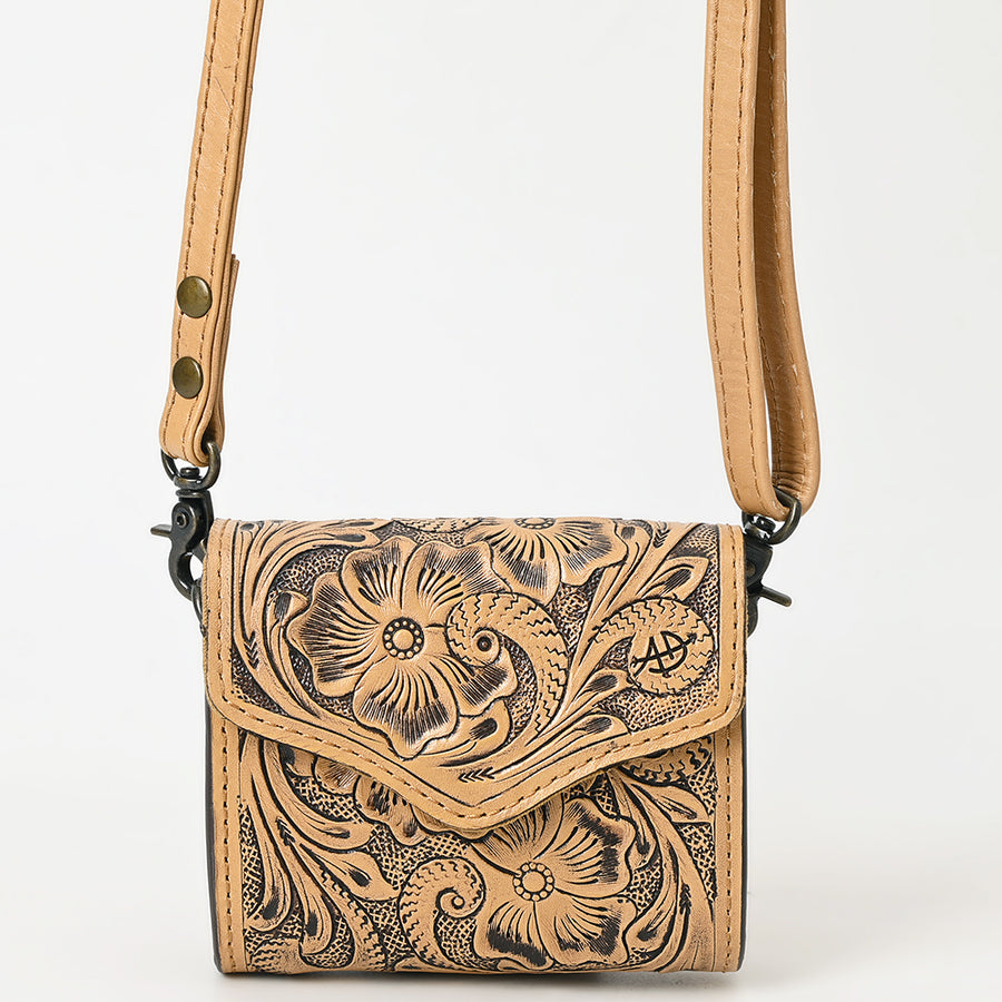 American Darling Hand Tooled Genuine Leather Western Wallet Bag – Compact Crossbody with Premium Craftsmanship for Everyday Use