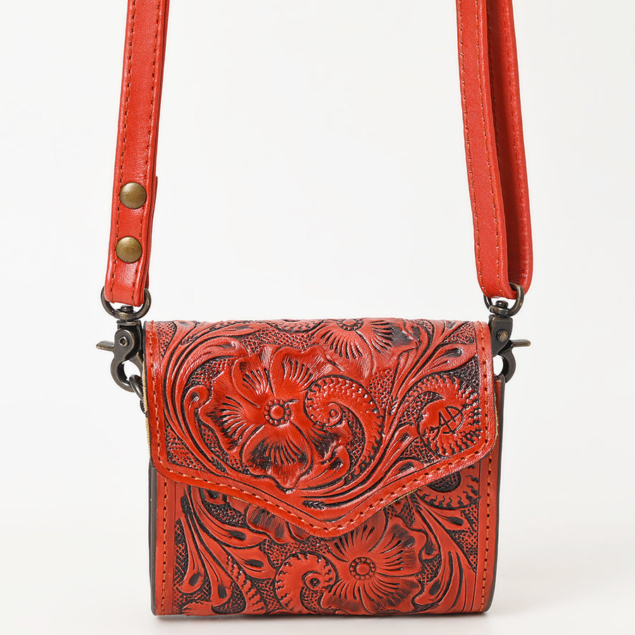 American Darling Hand Tooled Genuine Leather Western Wallet Bag – Compact Crossbody with Premium Craftsmanship for Everyday Use