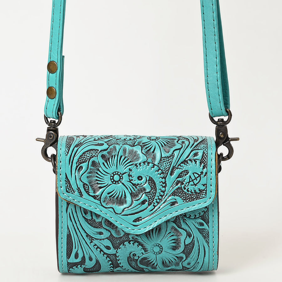 American Darling Hand Tooled Genuine Leather Western Wallet Bag – Compact Crossbody with Premium Craftsmanship for Everyday Use