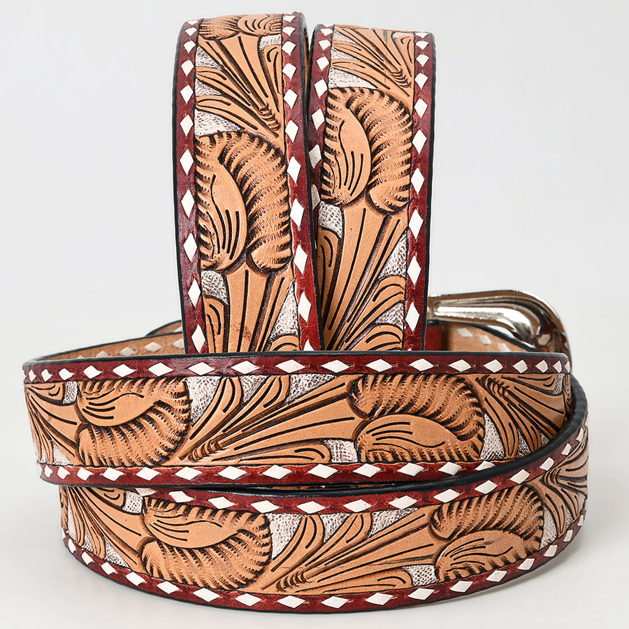 Beautifully Hand Tooled Genuine American Leather Belt Men and Women