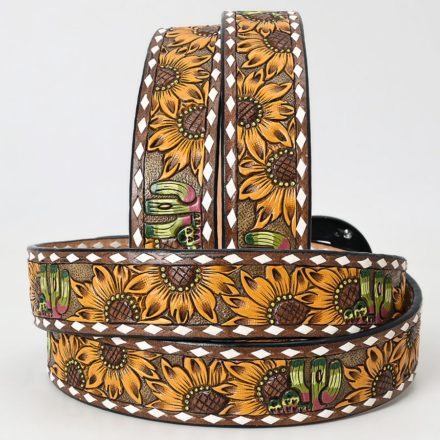 Beautifully Hand Tooled Genuine American Leather Belt Men and Women