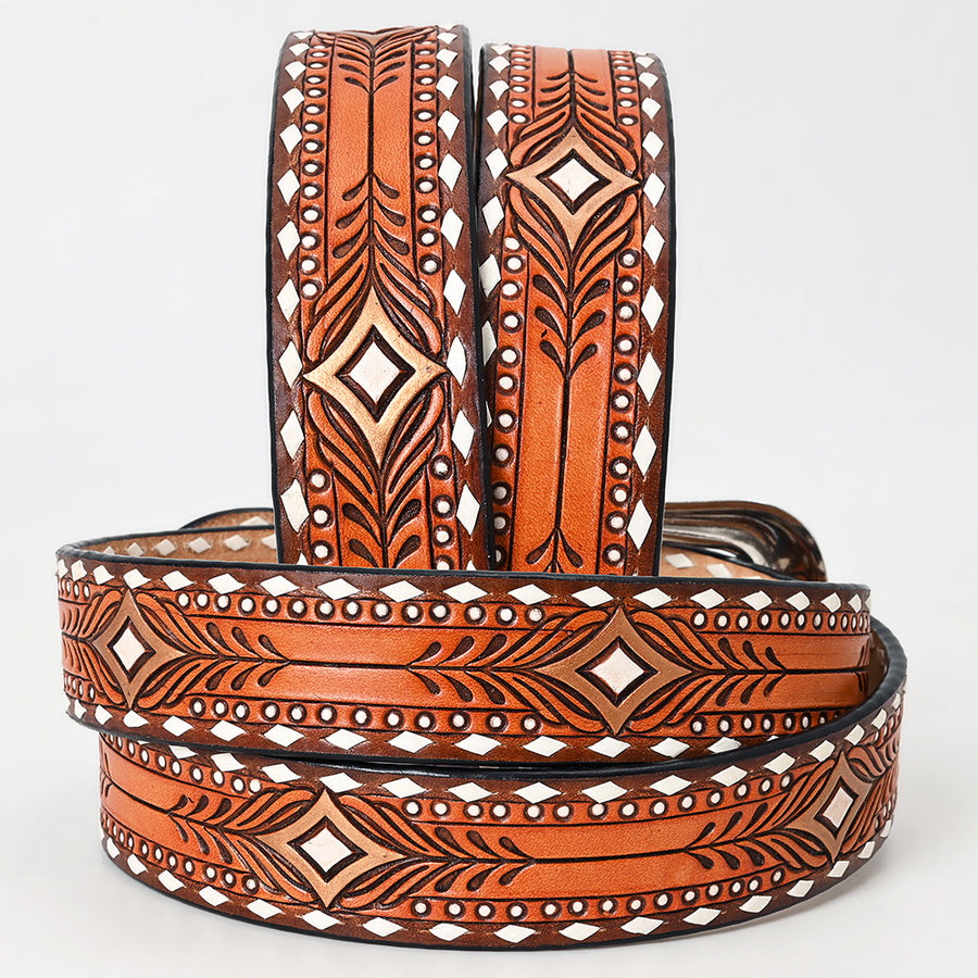 American Darling Belt Beautifully Hand Tooled Leather Unisex | Western Handcrafted