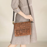 Ohlay Bags OHA119 Clutch Hand Tooled Genuine Leather Women Bag Western Handbag Purse