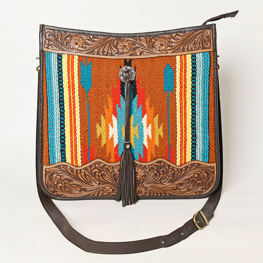 OHLAY HOBO Hand Tooled Upcycled Wool Genuine Leather Women Bag Western Handbag Purse | Womens Handbags Belt for Summer