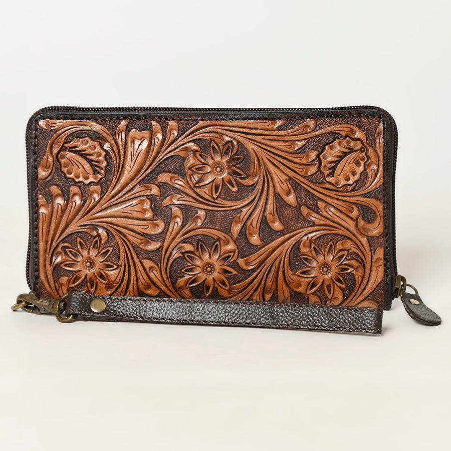 OHLAY Clutch Hand Tooled Genuine Leather Women Bag Western Handbag Purse | Purses for Cute