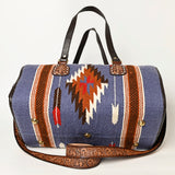 OHLAY OHA125 DUFFEL Hand Tooled Upcycled Wool Genuine Leather women bag western handbag purse