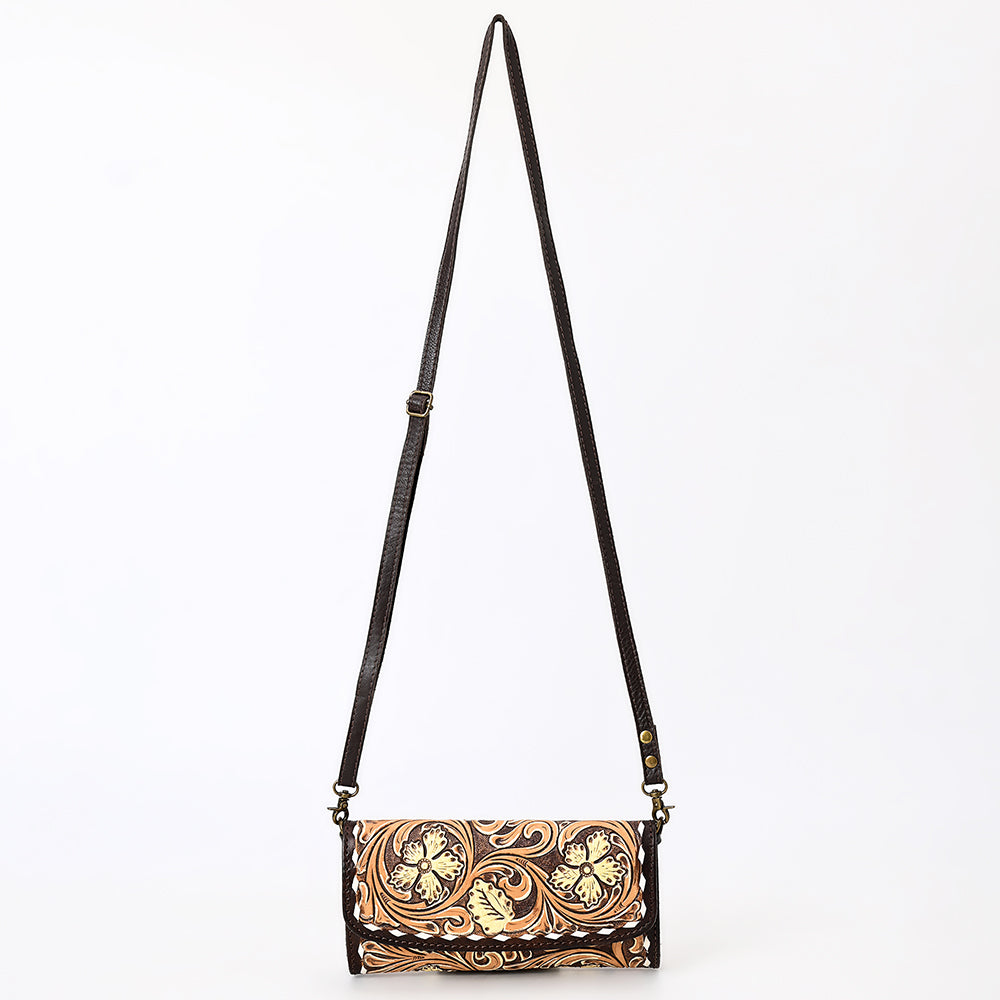 American Darling Clutch Hand Tooled Genuine Leather Women Bag Western Handbag Purse