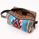 American Darling Toiletry Hand Tooled Aztec Dari Women Bag Handbag | Travel Leather