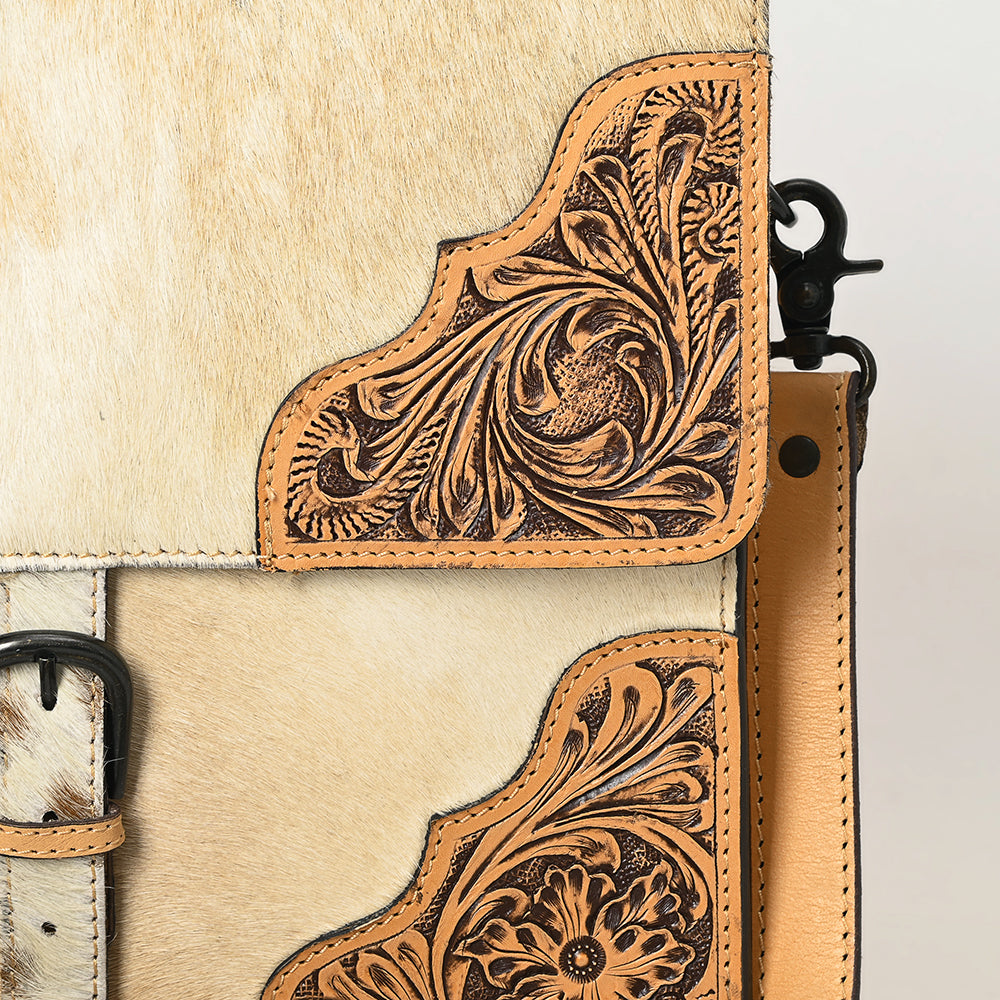 American Darling Briefcase Hand Tooled Hair on Genuine Leather Western Women Bag Handbag Purse | Travel Bags College Casual