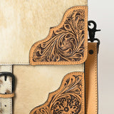 American Darling Briefcase Hand Tooled Hair on Genuine Leather Western Women Bag Handbag Purse | Travel Bags College Casual