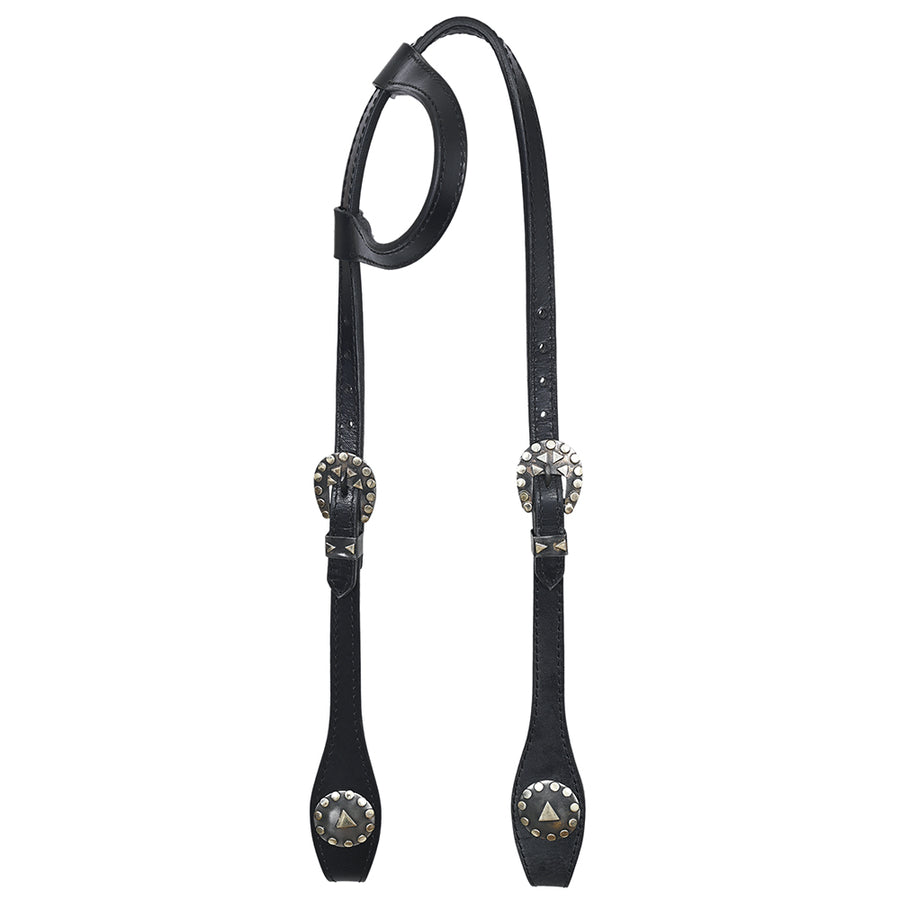 Hilason Horse Genuine Leather One Ear Headstall Bridle GS Concho Black - Uhorse