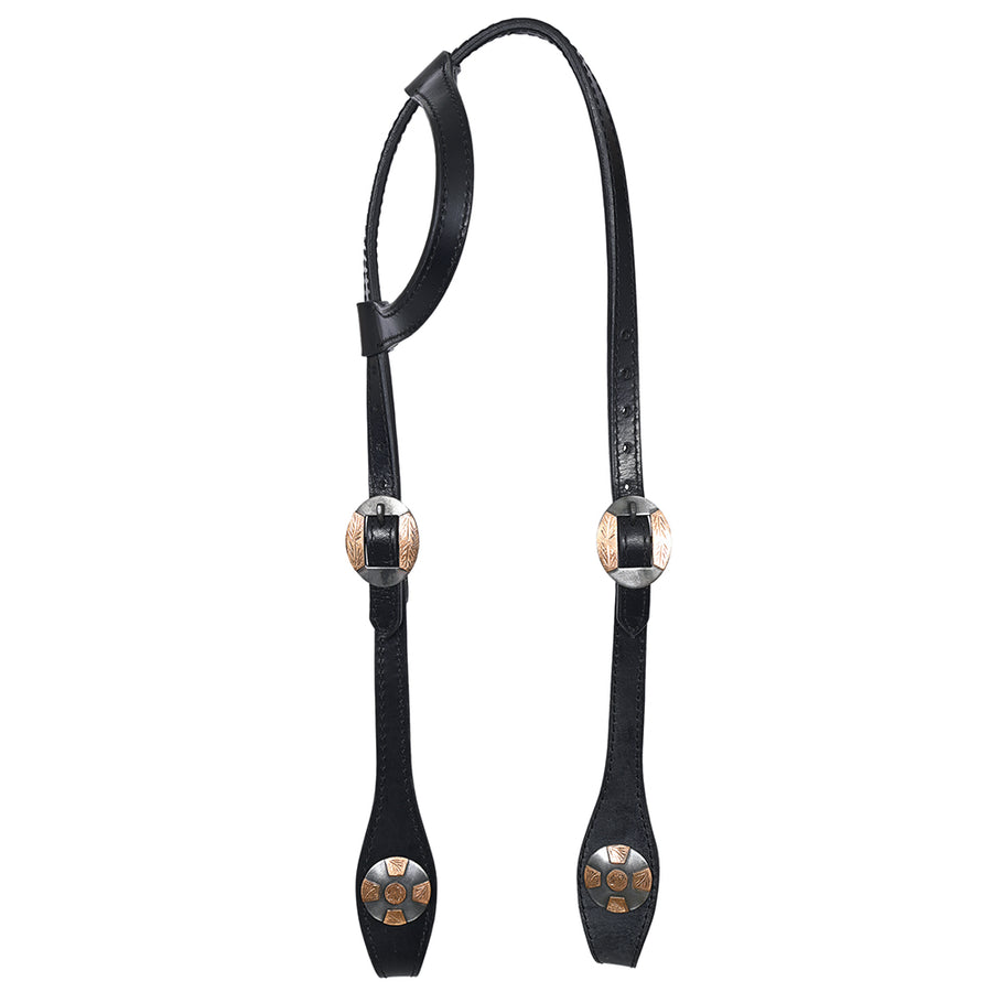 Hilason Horse Genuine Leather One Ear Headstall Bridle GS Concho Black - Uhorse