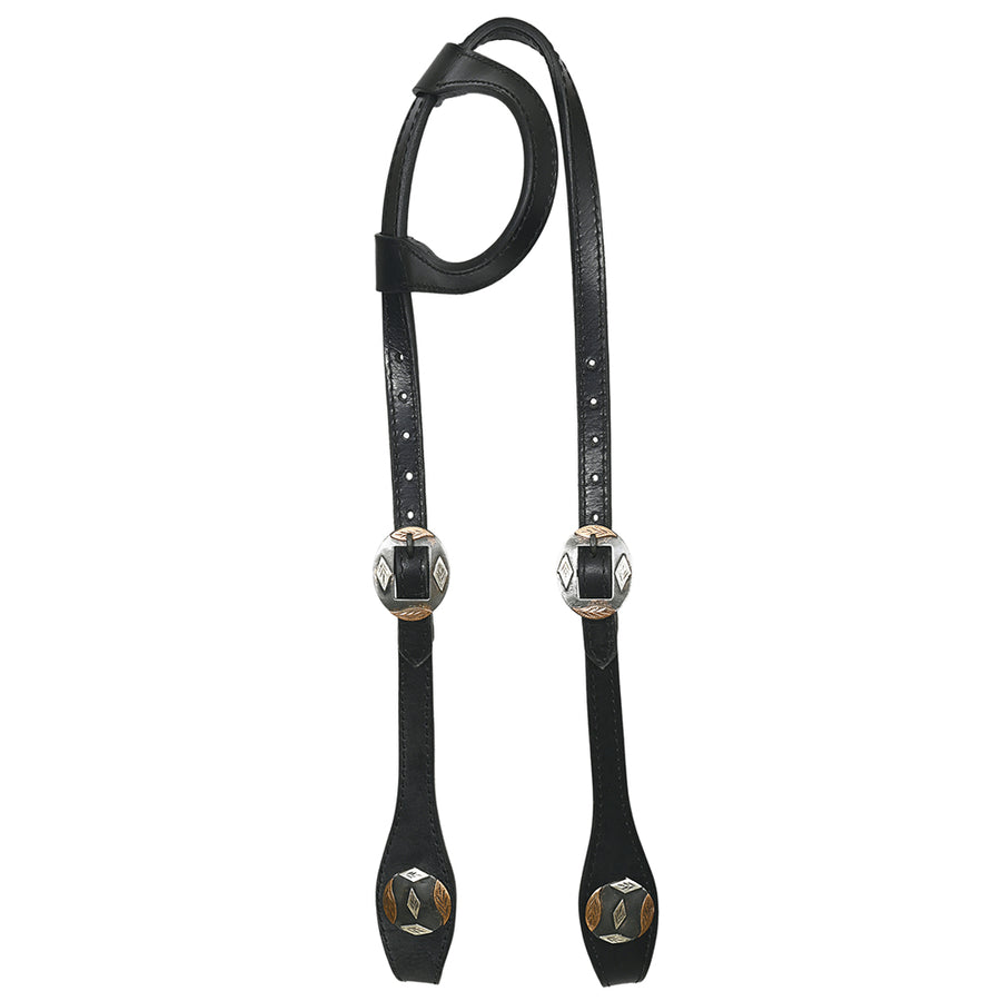 Hilason Horse Genuine Leather One Ear Headstall Bridle GS Concho Black - Uhorse