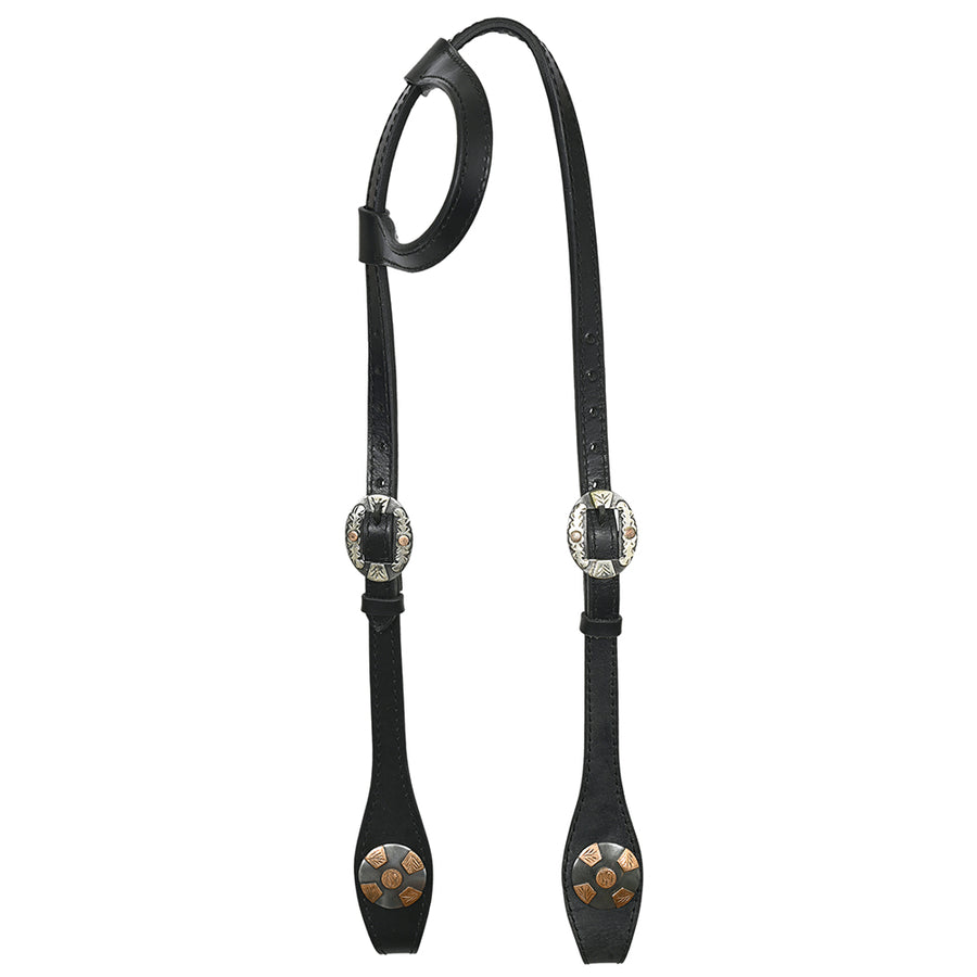 Hilason Horse Genuine Leather One Ear Headstall Bridle GS Concho Black - Uhorse