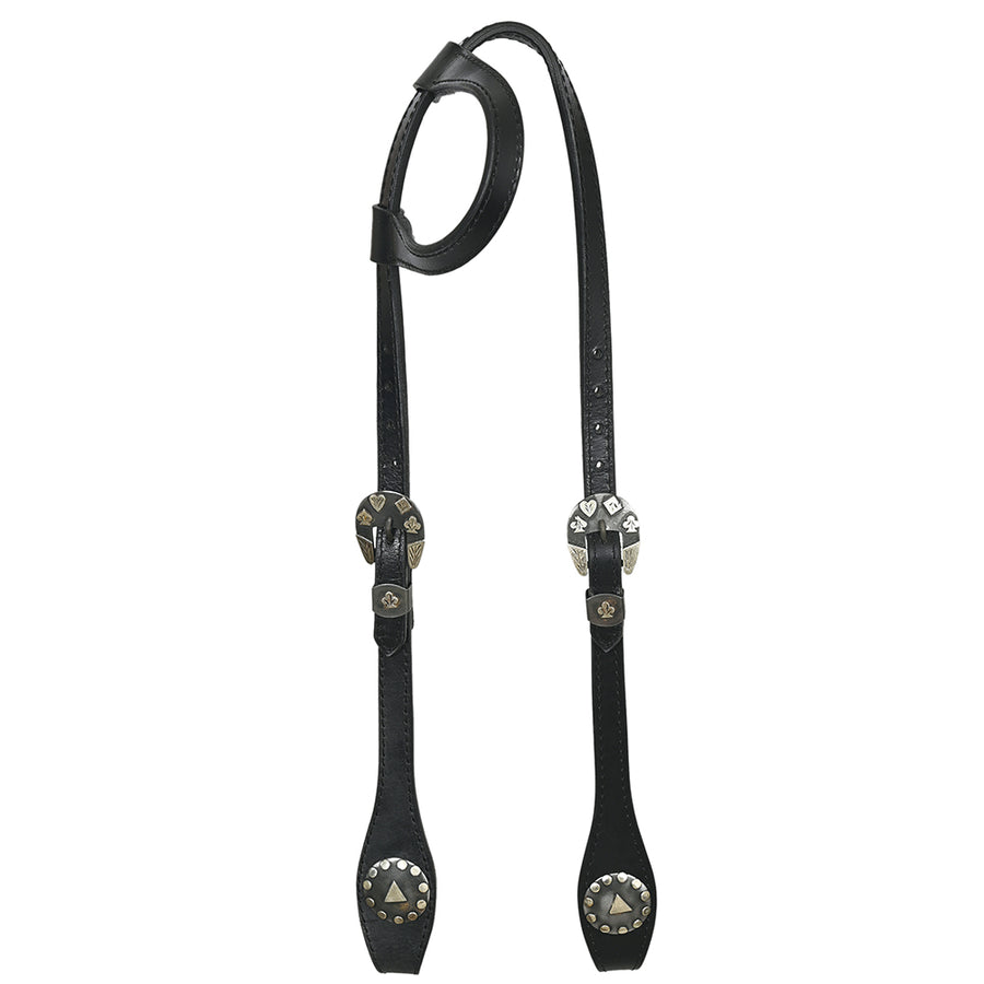Hilason Horse Genuine Leather One Ear Headstall Bridle GS Concho Black - Uhorse