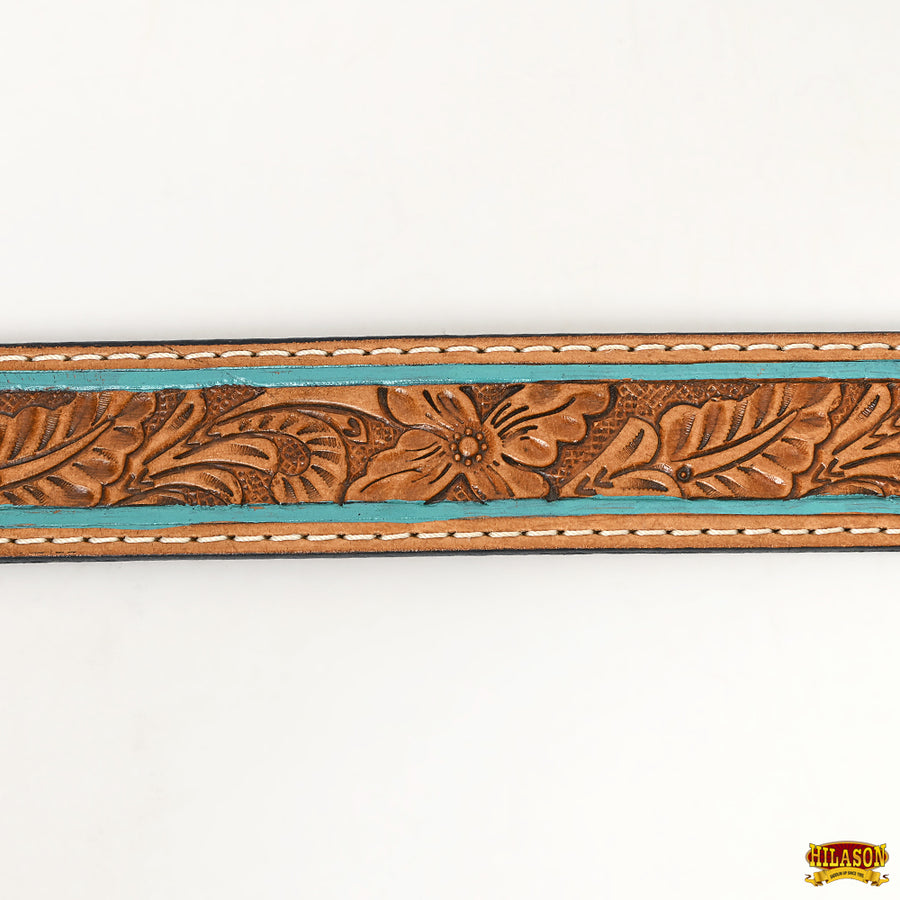 HILASON Western Genuine Leather Belt for Men Women Cowboy Cowgirl Handmade Unisex Full Grain Heavy Duty Floral Tooled