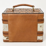 American Darling Jewelry Case Hand Tooled Hair On Genuine Leather Women Bag Western Handbag Purse |