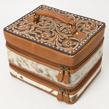 American Darling Jewelry Case Hand Tooled Hair On Genuine Leather Women Bag Western Handbag Purse |