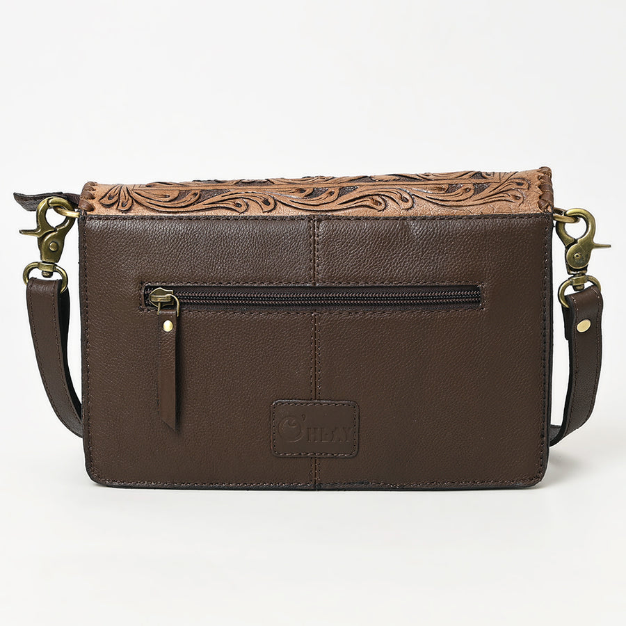OHA119A Ohlay Western Genuine Leather Hand Tooled Women Crossbody Bags