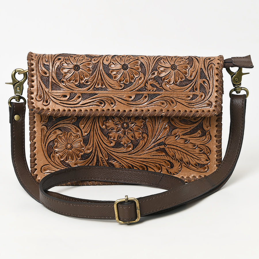 OHA119A Ohlay Western Genuine Leather Hand Tooled Women Crossbody Bags