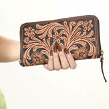 Ohlay Bags OHA129B Clutch Hand Tooled Genuine Leather Women Bag Western Handbag Purse