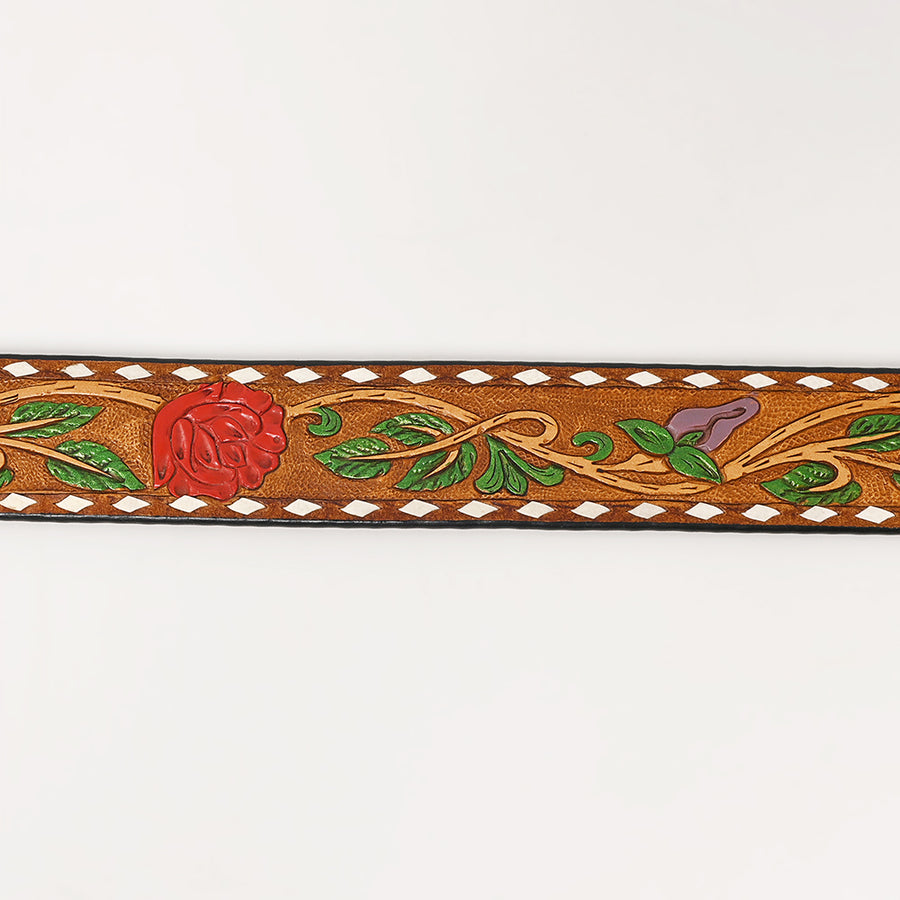 American Darling Beautifully Hand Tooled Brown Genuine Leather Apparel Belt Men and Women