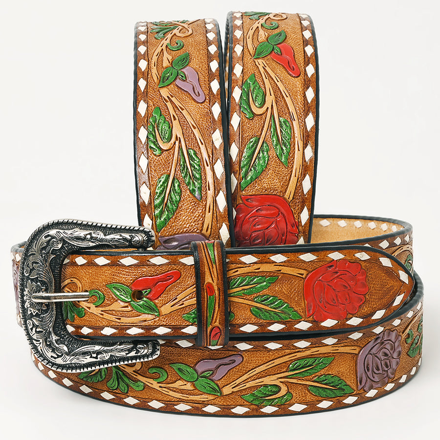 American Darling Beautifully Hand Tooled Genuine American Leather Belt Men and Women - Uhorse
