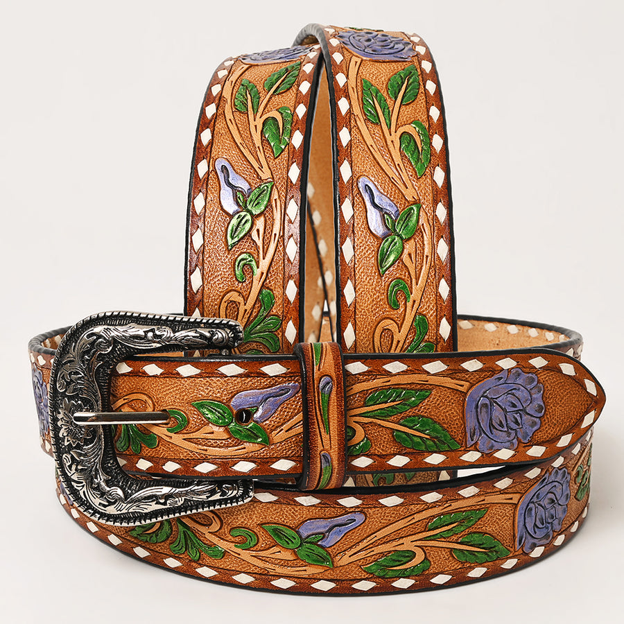 American Darling Beautifully Hand Tooled Genuine American Leather Belt Men and Women - Uhorse