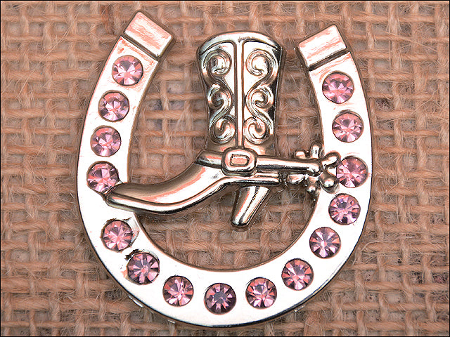HILASON Western Screw Back Concho Amethyst Horseshoe Boots Crystals Light Color | Bridle Conchos Slotted