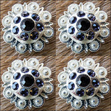 HILASON Western Screw Back Concho Purple Berry Crystals Cowgirl 1 Inch Iris Color | Bridle Conchos | Slotted Conchos