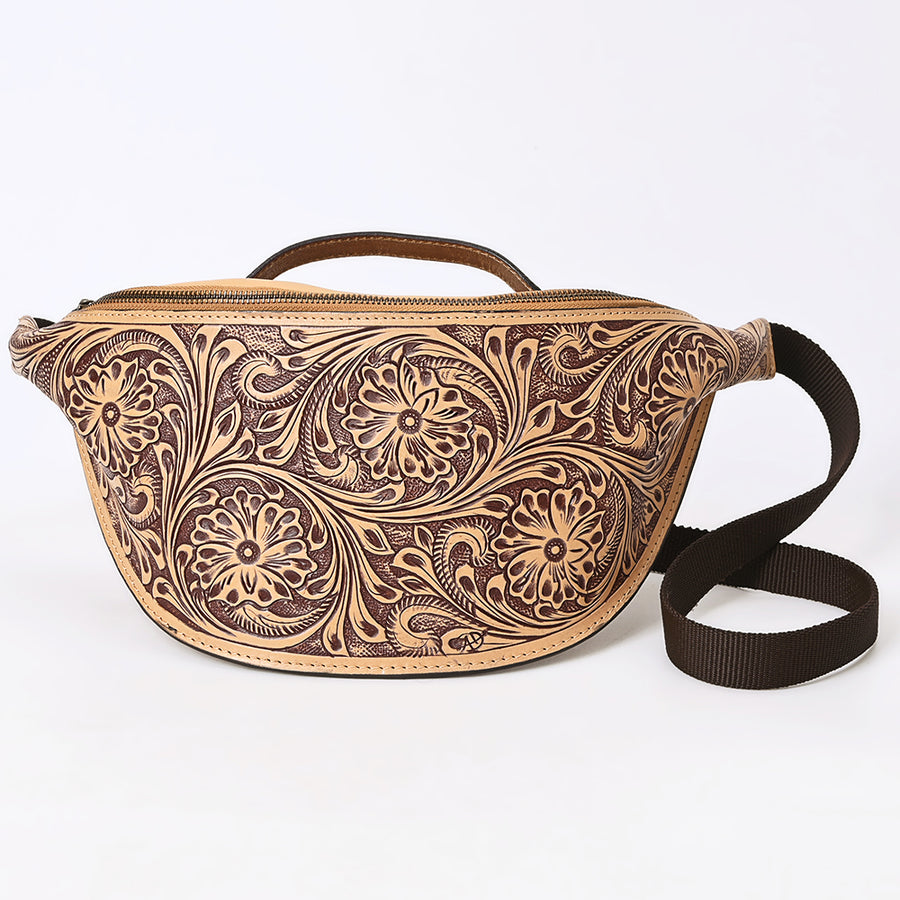 American Darling Fanny Pack Hand Tooled Genuine Western Leather Women Bag Handbag Purse