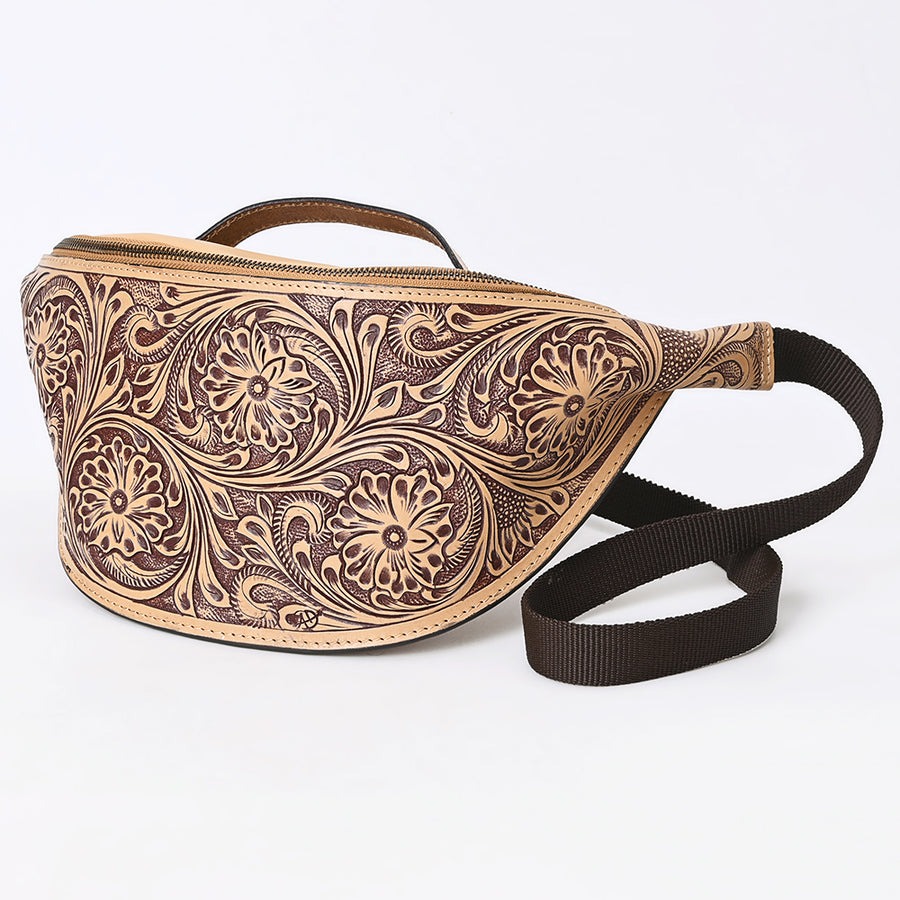 American Darling Fanny Pack Hand Tooled Genuine Western Leather Women Bag Handbag Purse