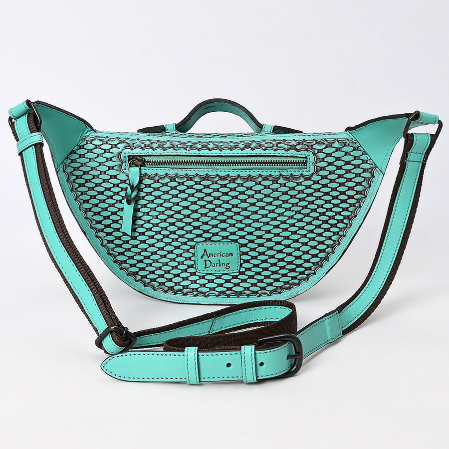 American Darling Fanny Pack Hand Tooled Genuine Western Leather Women Bag Handbag Purse