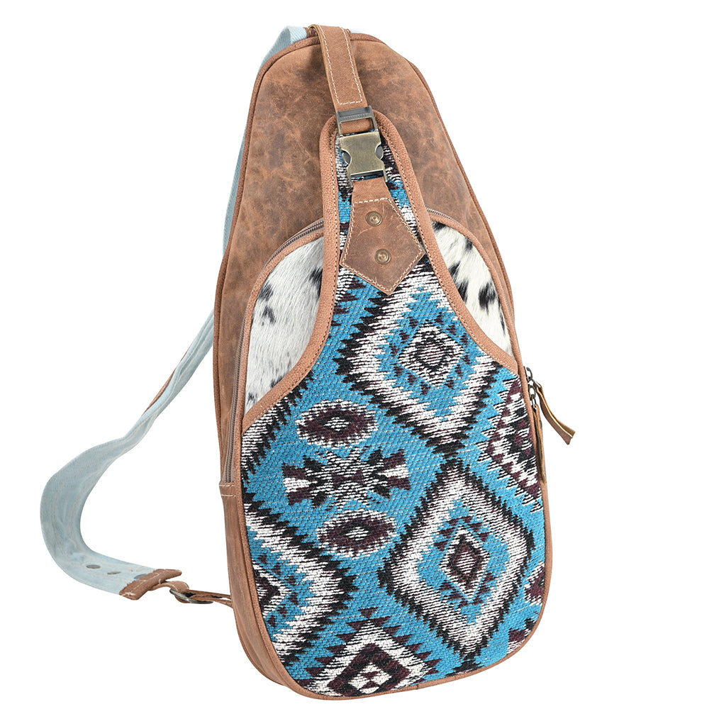 OHLAY OHV397 Backpack Upcycled Wool Canvas Hair-On Genuine Leather women bag western handbag purse
