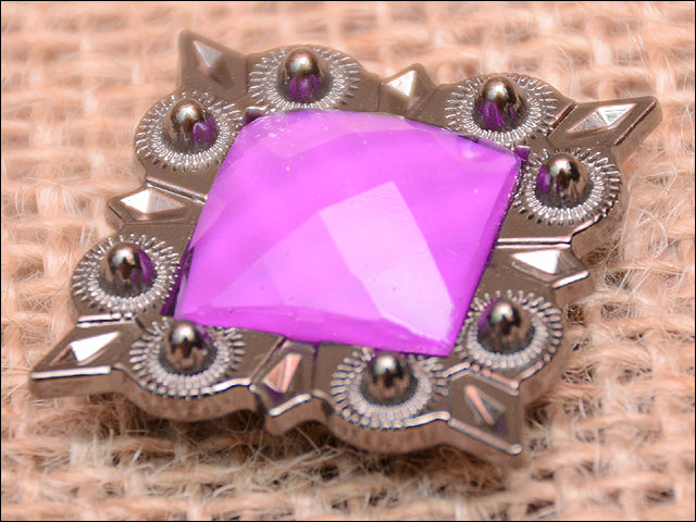 HILASON Western Screw Back Concho Rose Square Crystal Bling Cowgirl Color | Bridle Conchos Slotted