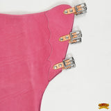 Hilason Western Horse Bull Riding Chinks Chaps Genuine Leather Pink