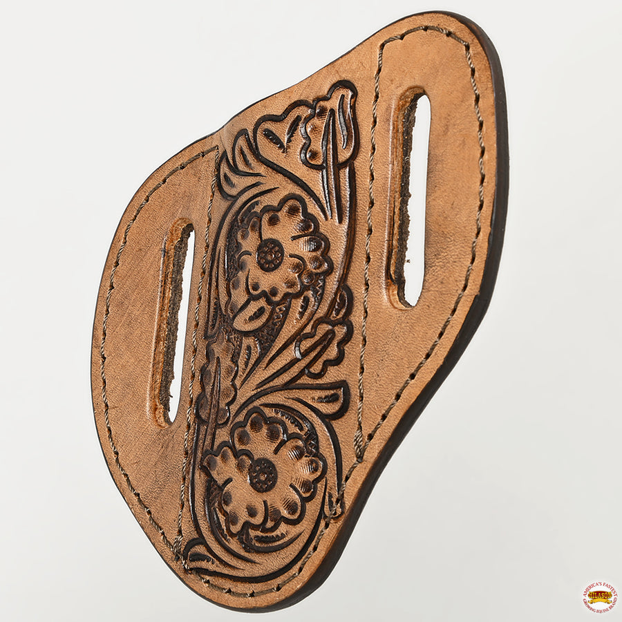Hilason Leather Angled Knife Scabbard Sheath Cover Floral Tooled