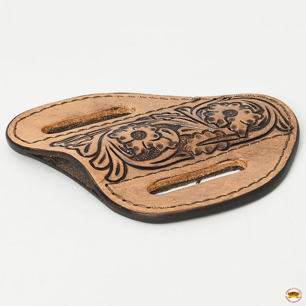 Hilason Leather Angled Knife Scabbard Sheath Cover Floral Tooled