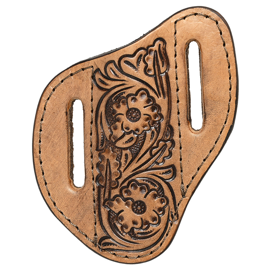 Large Hilason Western Floral Stylish Design Geniune Leather Knife Holder - Uhorse