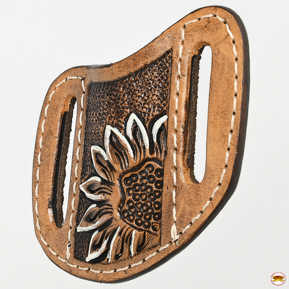 Hilason Leather Angled Knife Scabbard Sheath Cover Floral Tooled